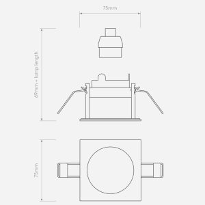 Pinhole Slimline Square Fixed Fire-Rated Ip65