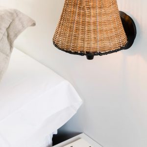 SUMBA Black/rattan wall lamp