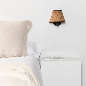 SUMBA Black/rattan wall lamp